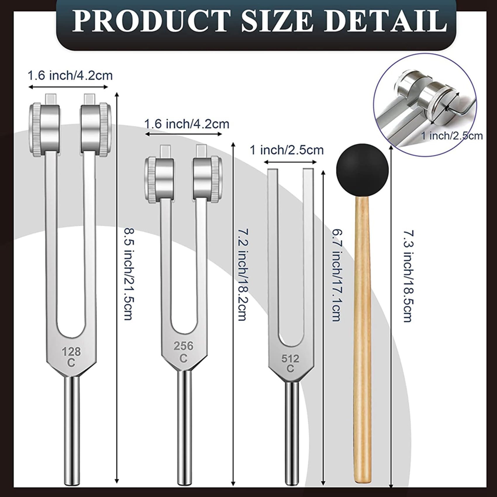 ISTOVO Stimmgabel-Set, 18 Stück, 128 Hz, 256 Hz, 512 Hz, perfekt für Heilung, Chakra, Klangtherapie, Körperhaltung