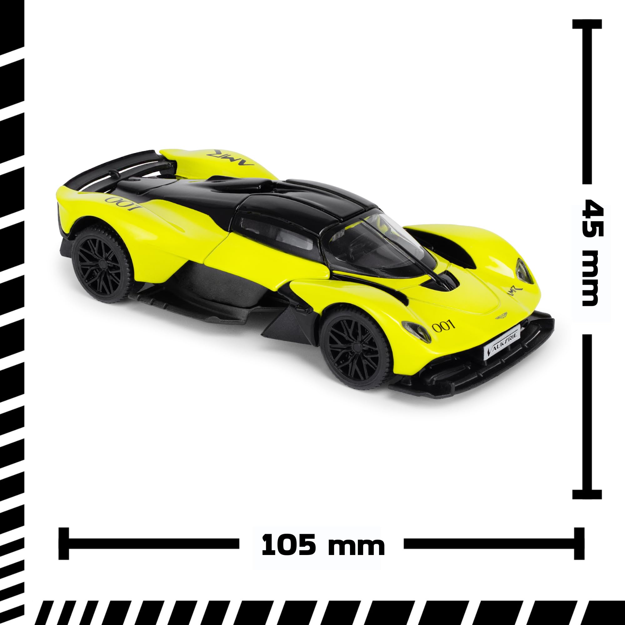 Aston Martin Valkyrie AMR Pro 1:43 Scale Die-Cast Model Car - Lime Green, 94.5 cubic centimeters - Image 3