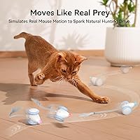 Vista 3 de Cheerble Interactive Cat Toys for Indoor Cats, Automatic Moving Kitten Toys, Wicked Mouse Neo Cat Toy with Tail & Lights, Pet Cat Supplies