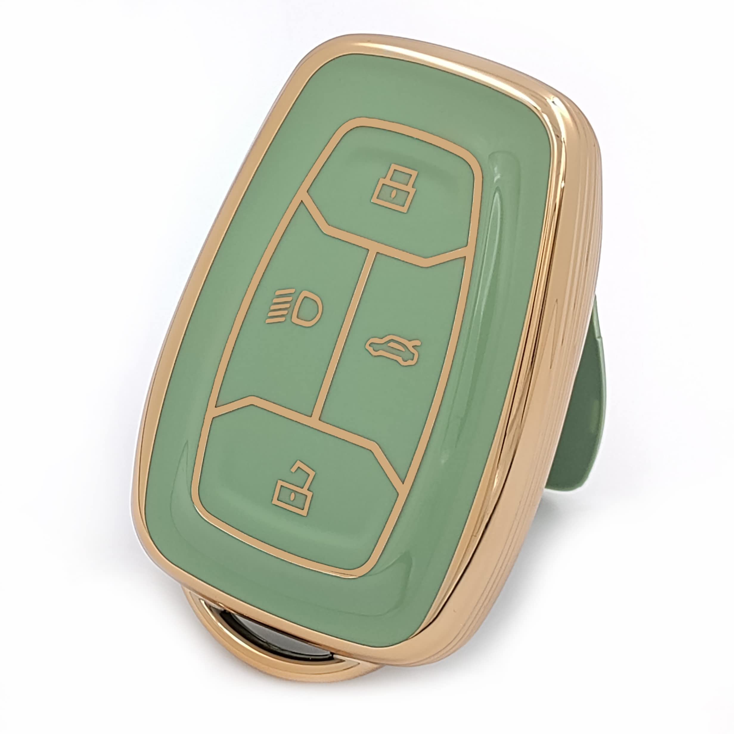 ZOTIMO Silicone Smart Key Fob Case Cover Remote Protector Accessories Holder Car Key Cover Keychains [ for Ta-ta Nexon | Altroz | Harrier | Tigor | Safari | Punch ] Smart-1, Green