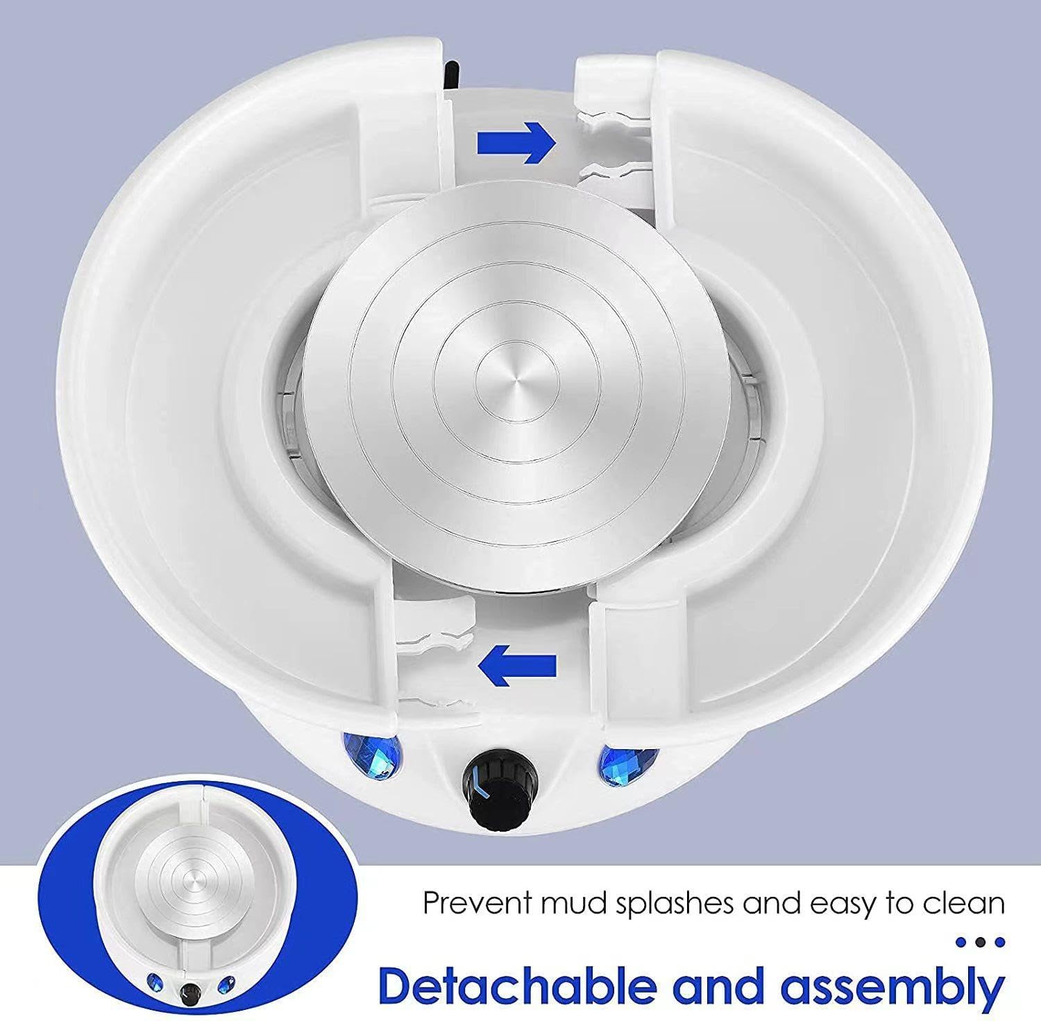 13cm Pottery Wheel Ceramic Machine for Ceramic Art, Adults and Children, 0-200 RPM, 60W DIY Clay Tool with 40Pcs Pottery Clay Tool Kit
