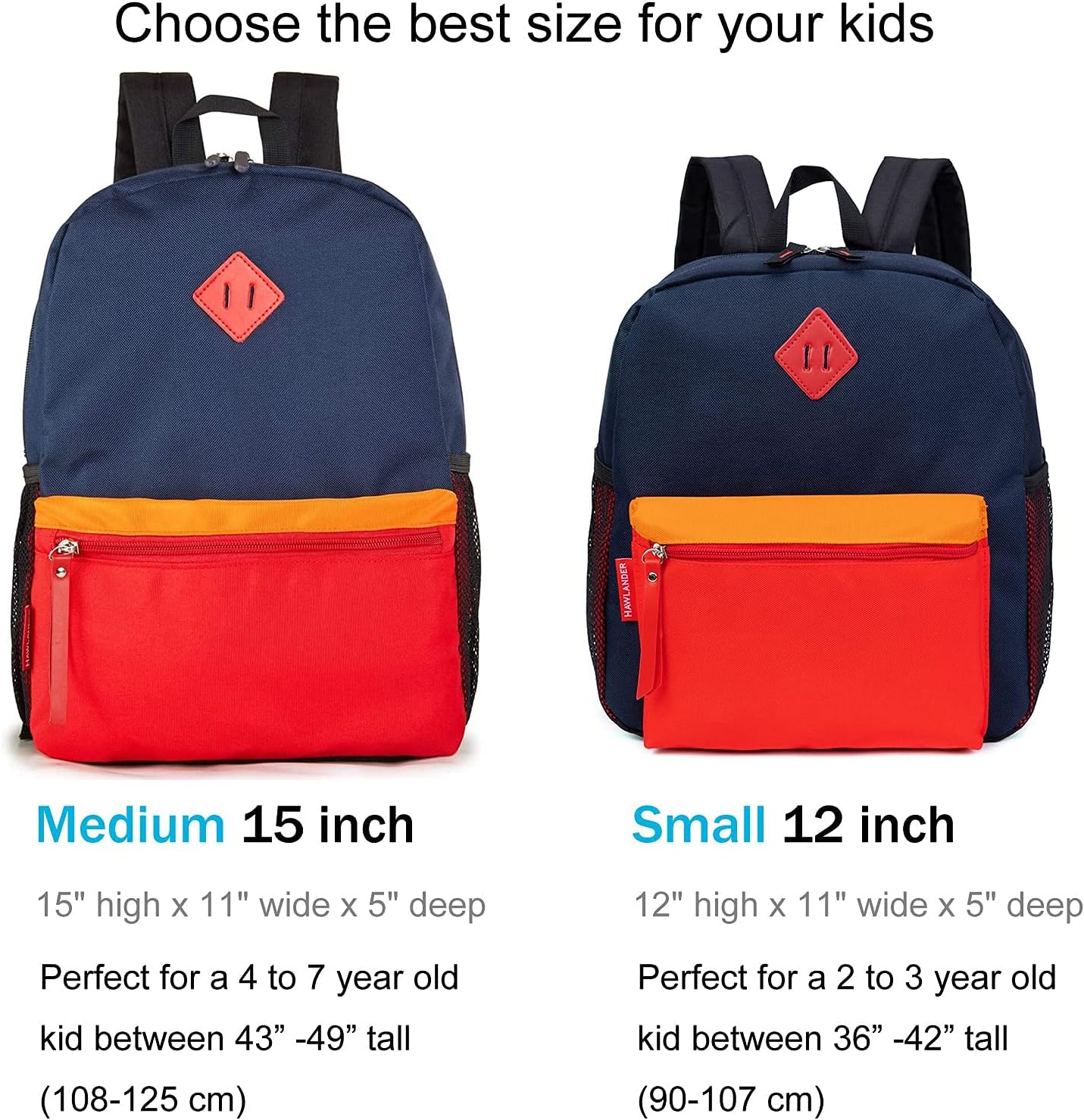 backpack size for 4 year old