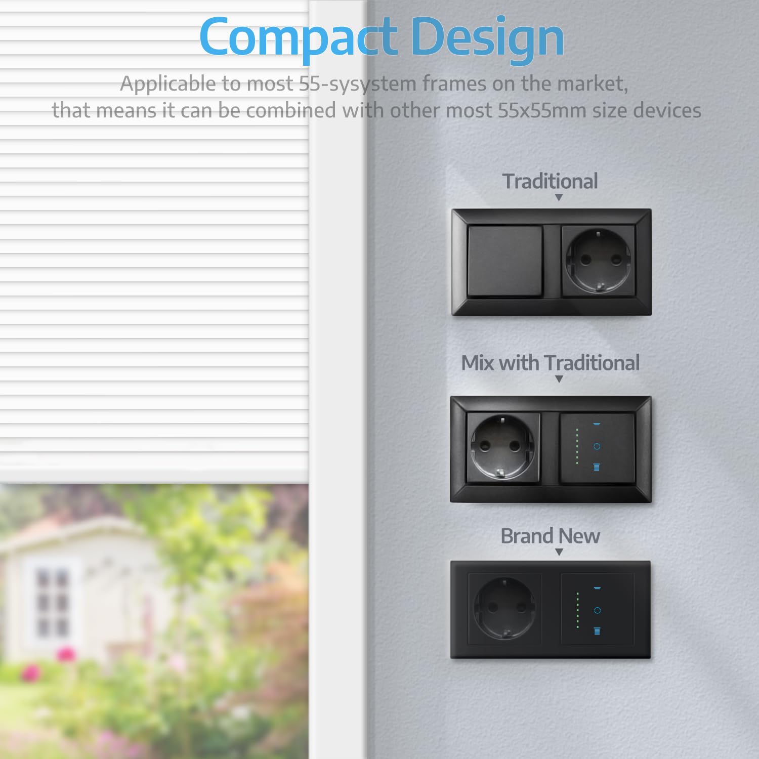 SMARTERCURRY Interrupteur de volet roulant WiFi, [7ème génération] Minuteur intelligent pour volets roulants/stores/auvents, interrupteur pour stores compatible avec Echo Alexa/Google Assistant, 2