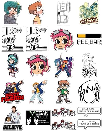 Paquete de 20 calcomanías de peregrino Scott, vinilo impermeable, estético, SUV, camión, colorido, portátil, bicicleta, equipaje, patineta, botella