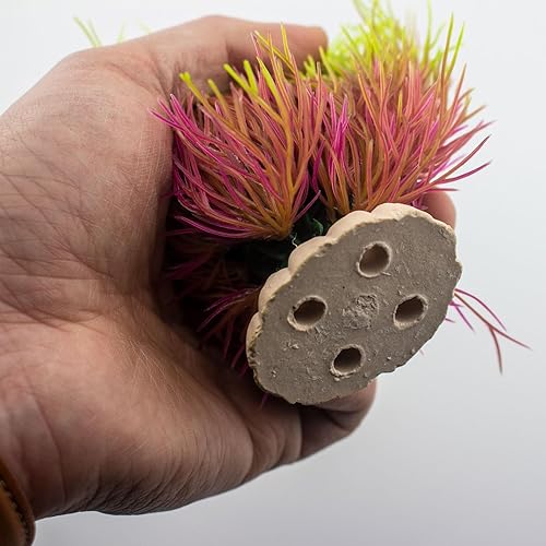 Miniatura 6 de TAOMYPETS Decoraciones de peceras para acuario, decoración artificial de plástico (rosa amarillo)