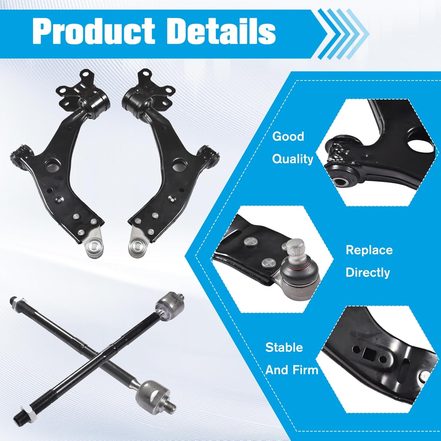 Front Lower Control Arm Ball Joint Sway Bar Link Tie Rod End Kit 8 Piece Set Replacement for Escape 2013-2018 524-113