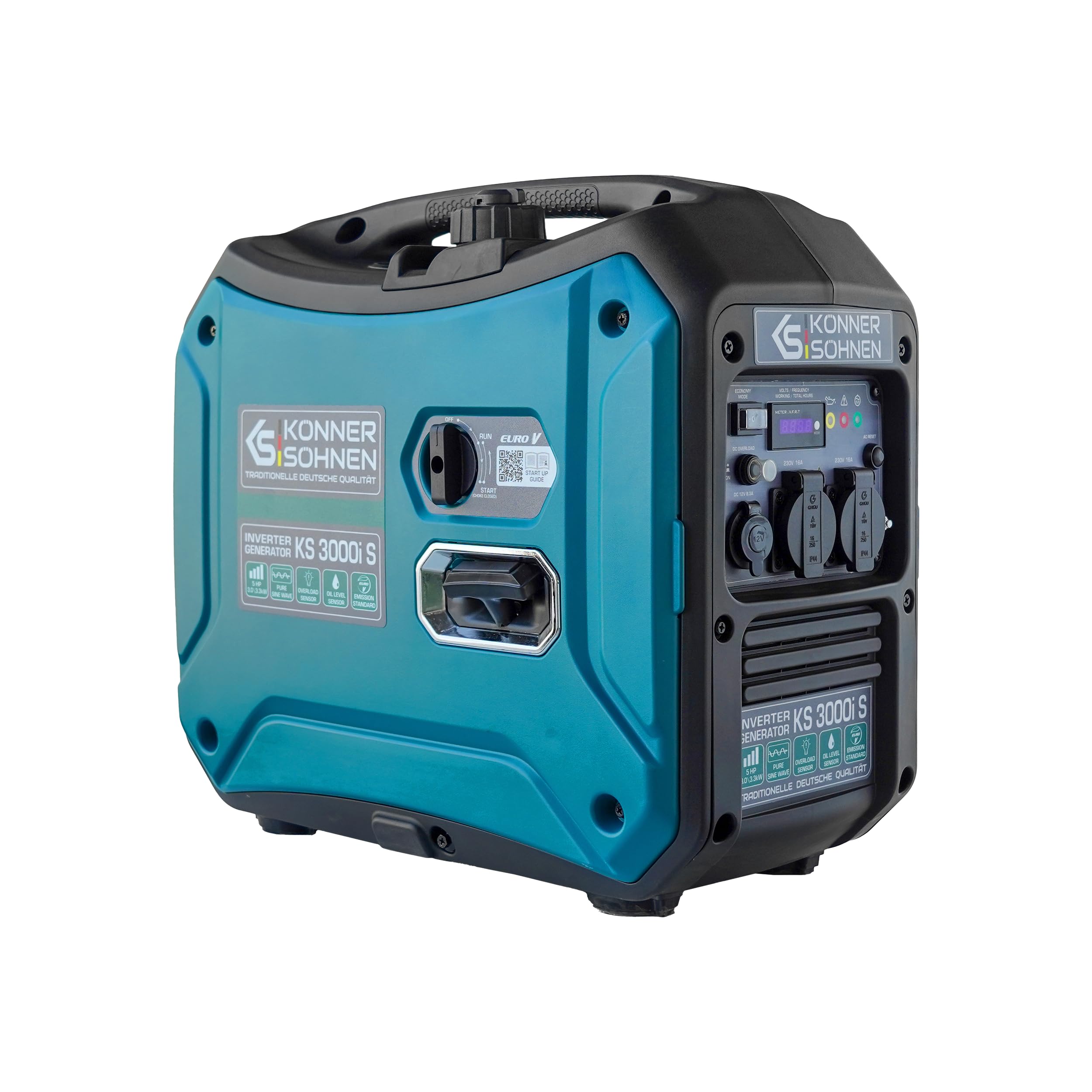 K&S Könner&Söhnen Generador de corriente KS 3000i S 3000 W con 3,3 kW de potencia máxima, generador de corriente con modo ecológico, generador de corriente de emergencia, onda sinusoidal pura