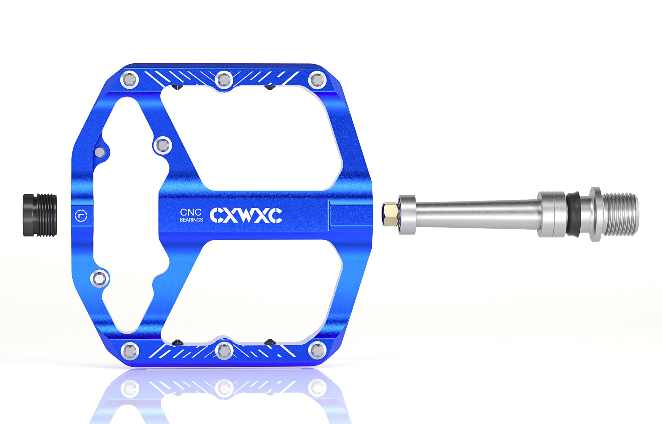 CXWXC Pedali Flat Mtb con Riflettori, Pedali bici a 3 cuscinetti,9/16 pollici, CNC alluminio, per mountain bike, bici da strada