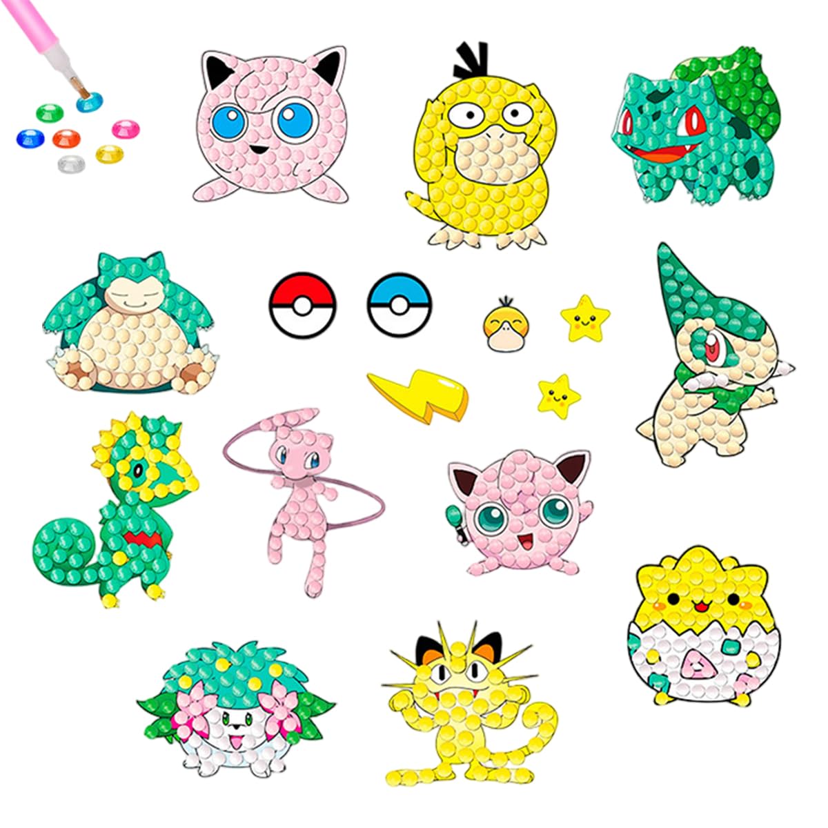 PATPAT® 12Pcs DIY Diamond Paint Stickers Art Kit Anime 5D Diamond Art Set with Tools for Kids Hands-on Activity DIY Diamonds Paint Stickers for Creative Decoration Projects-image-6