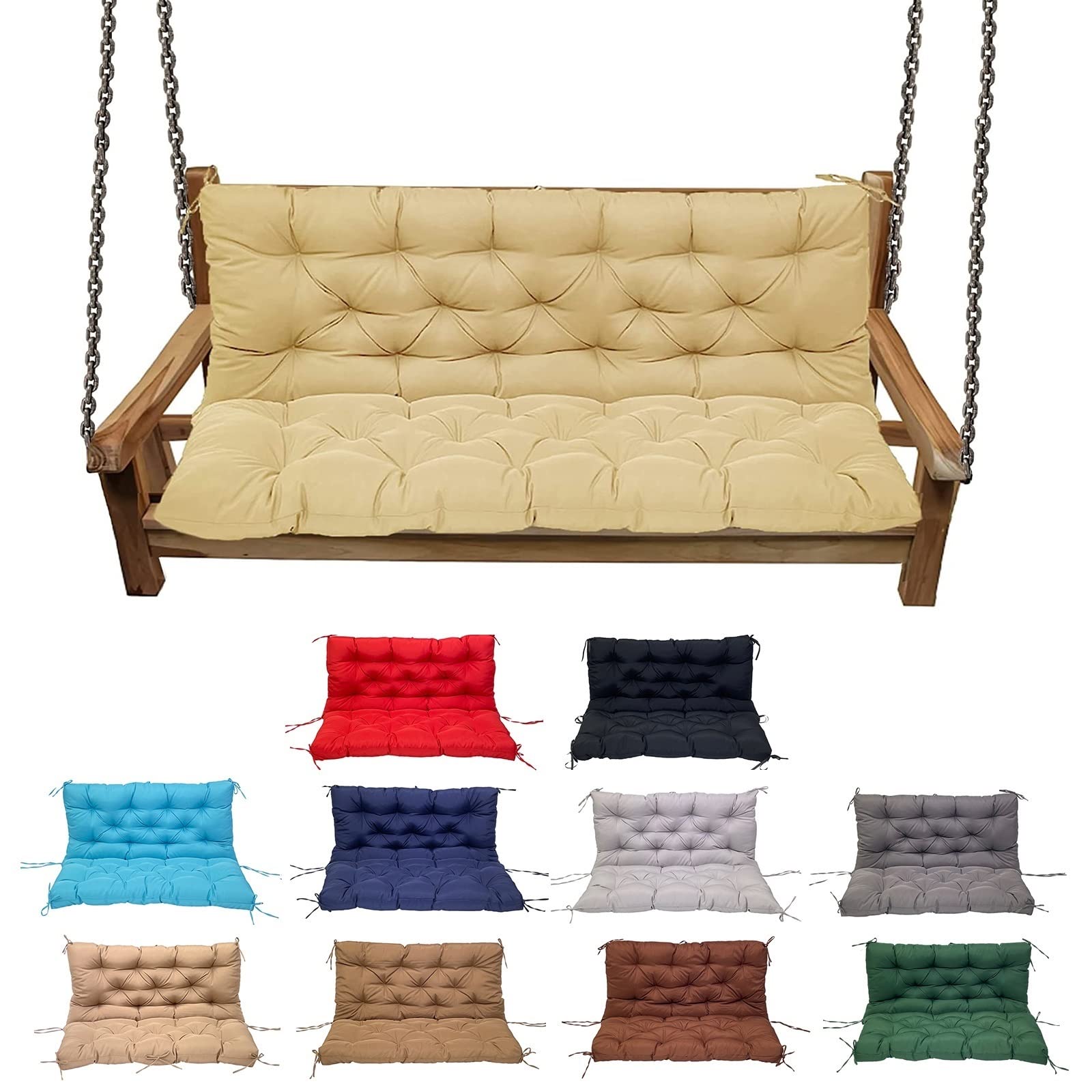 Cuscino in pelliccia da giardino per esterni, impermeabile, di ricambio, per dondolo e panca da patio, comfort di alta qualità, cuscini per panca da giardino e accessori per dondolo