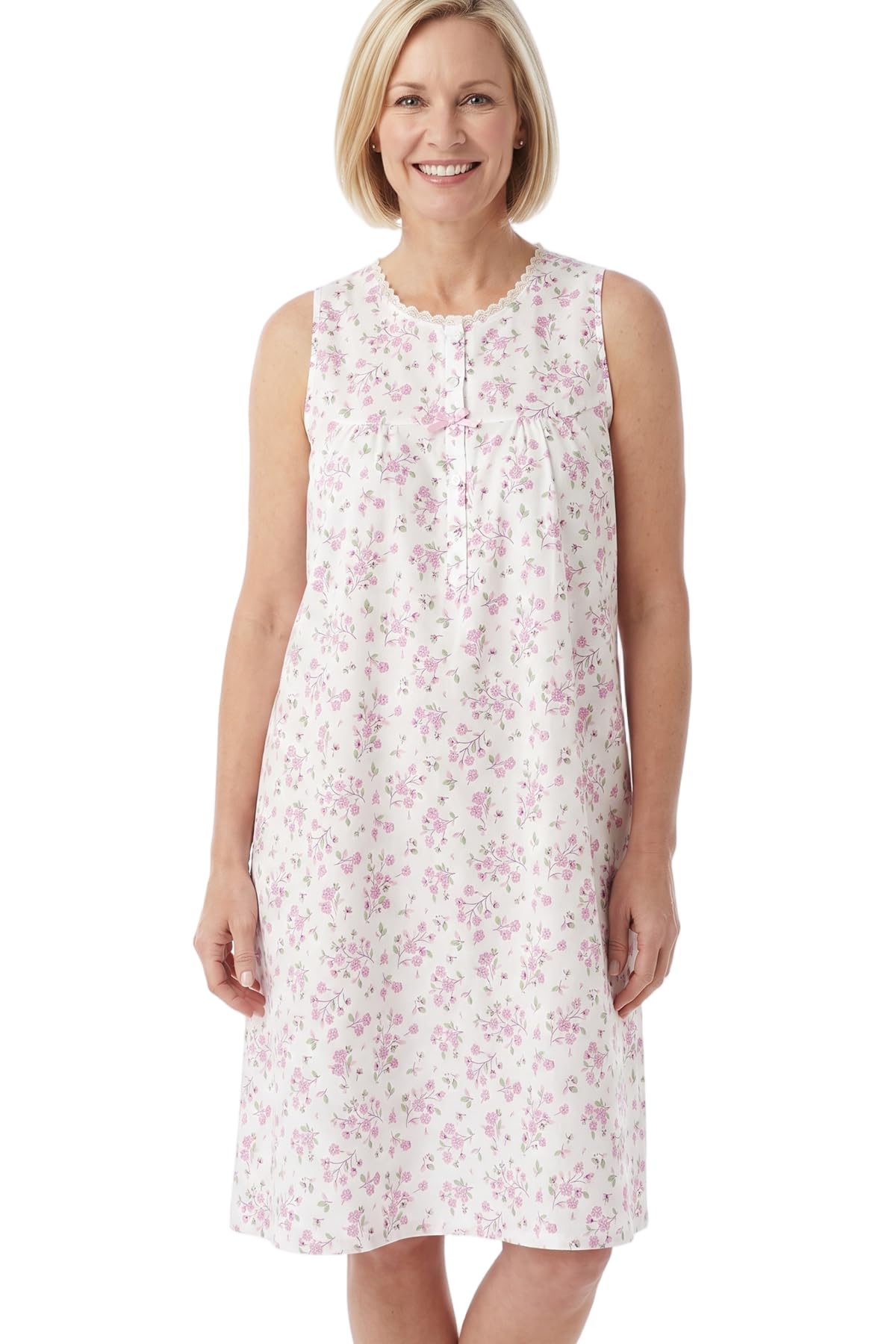 Marlon Women's Pink Sprig Harriet Nightie, 24-26