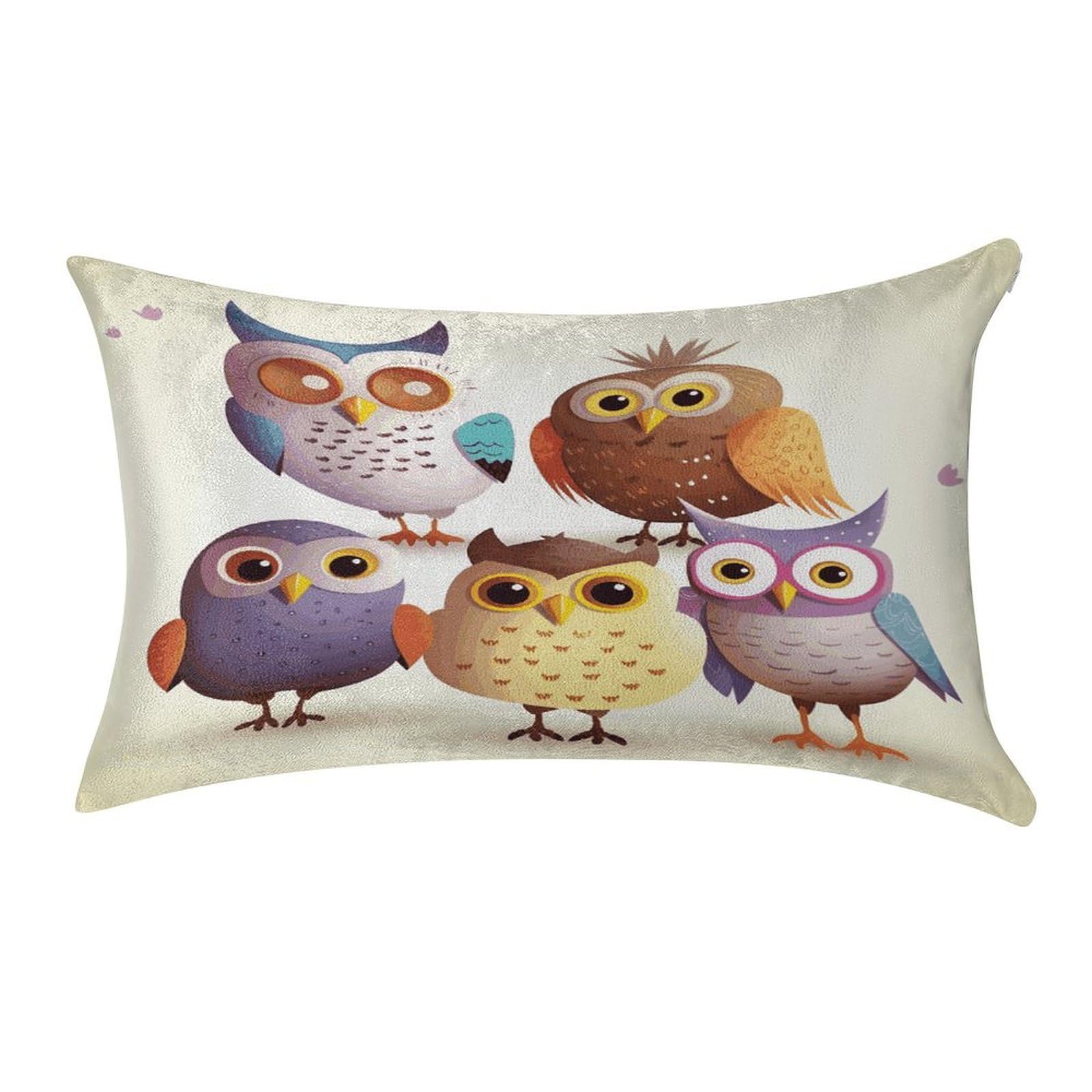 FekiLoot Owls Birds Pillow Cover Modern Lumbar Pillow Covers Easy Care Velvet Pillowcase Super Soft Cushion Case Rectangular Throw Pillow Cover for Couch Sofa Bedroom Car Decor