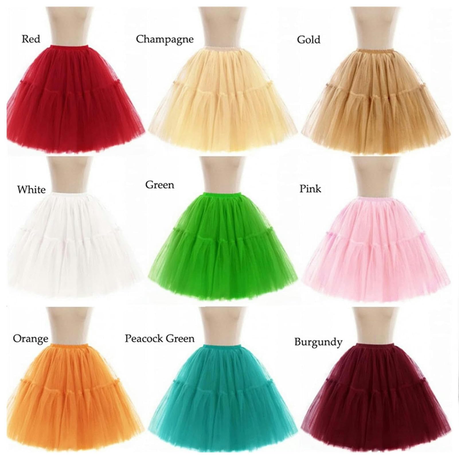 Gonna Lunga Donne Tutu Gigla Shotto Schiera Scheggio Che Mesh Gonna Mesh Tulle Meggio-Deep Green-One Size