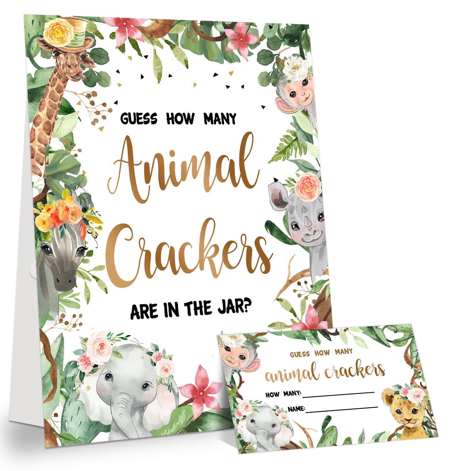 Buy Baby Shower Card Game, Guess How Many Animal Crackers for Baby