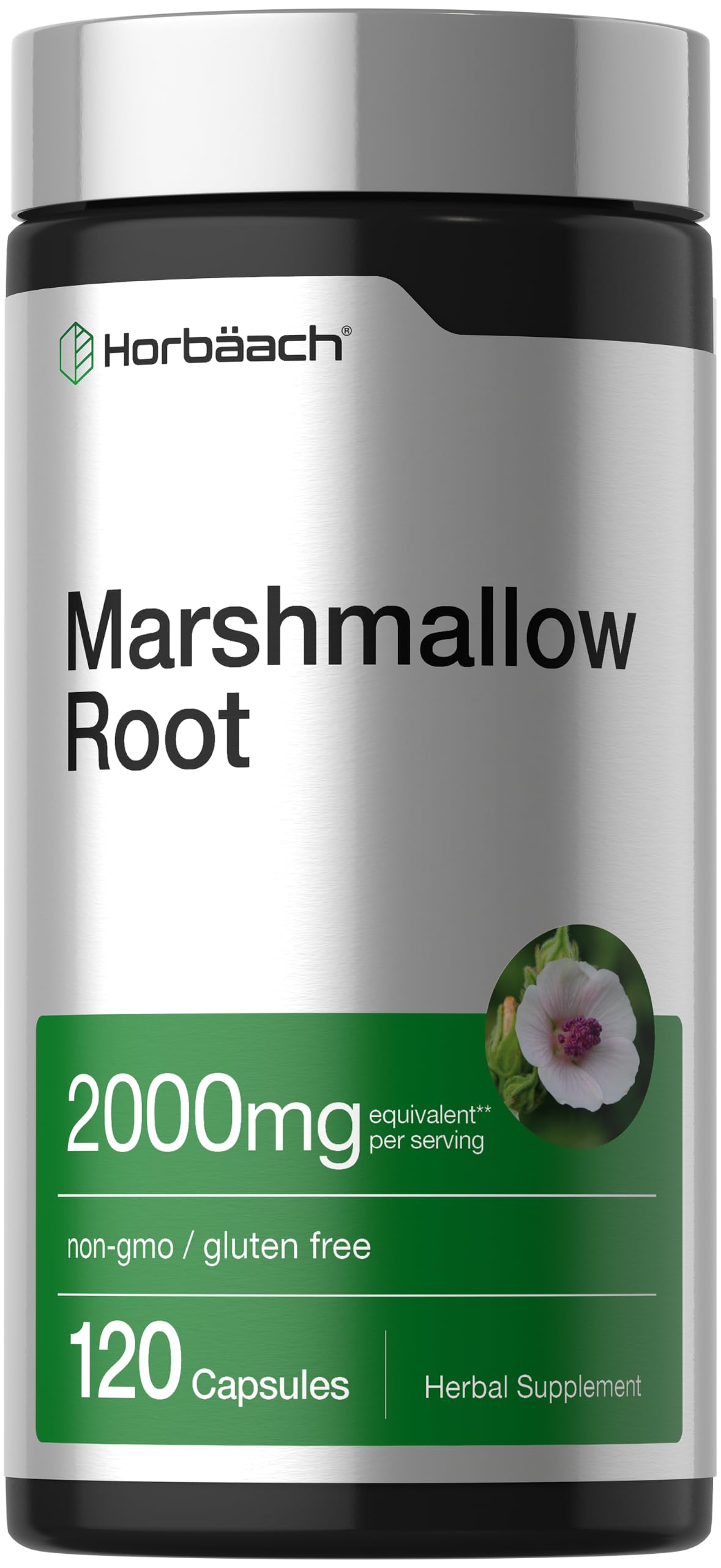 Horbäach Marshmallow Root Capsules | 120 Count | Non-GMO & Gluten Free