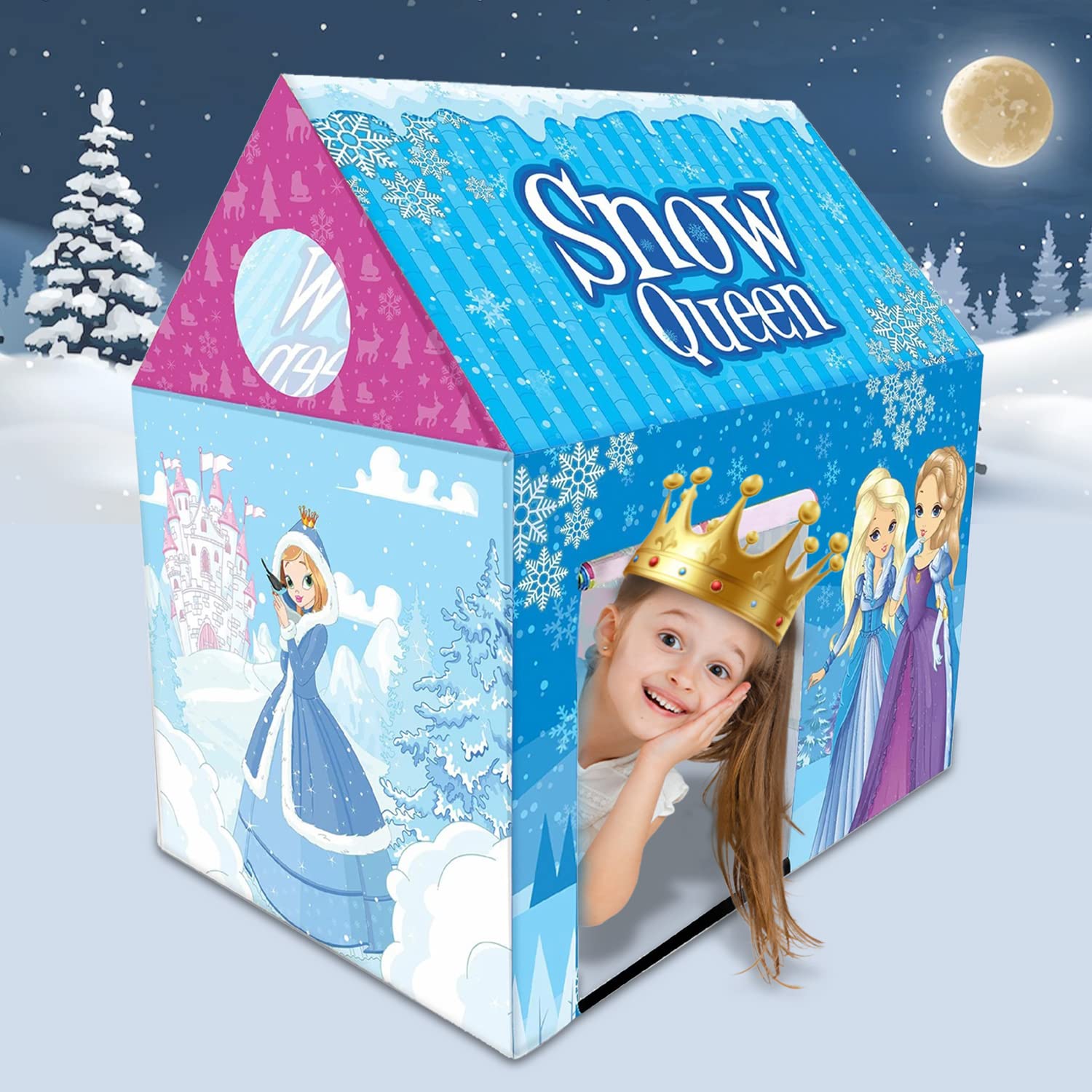 NHR Snowqueen Theme Play Tent House for Kids, Water Repellent Big Size Tent for 3+ Years, Multicolor (B0C2Q9FDGW) Amazon Price History, Amazon Price Tracker