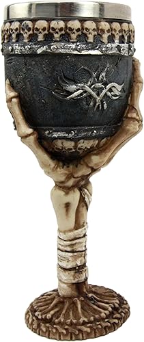 Miniatura 2 de Atlantic Coleccionables Cementerio Osario Esquelético Mano Agarrando 6oz Copa de Cáliz de Vino