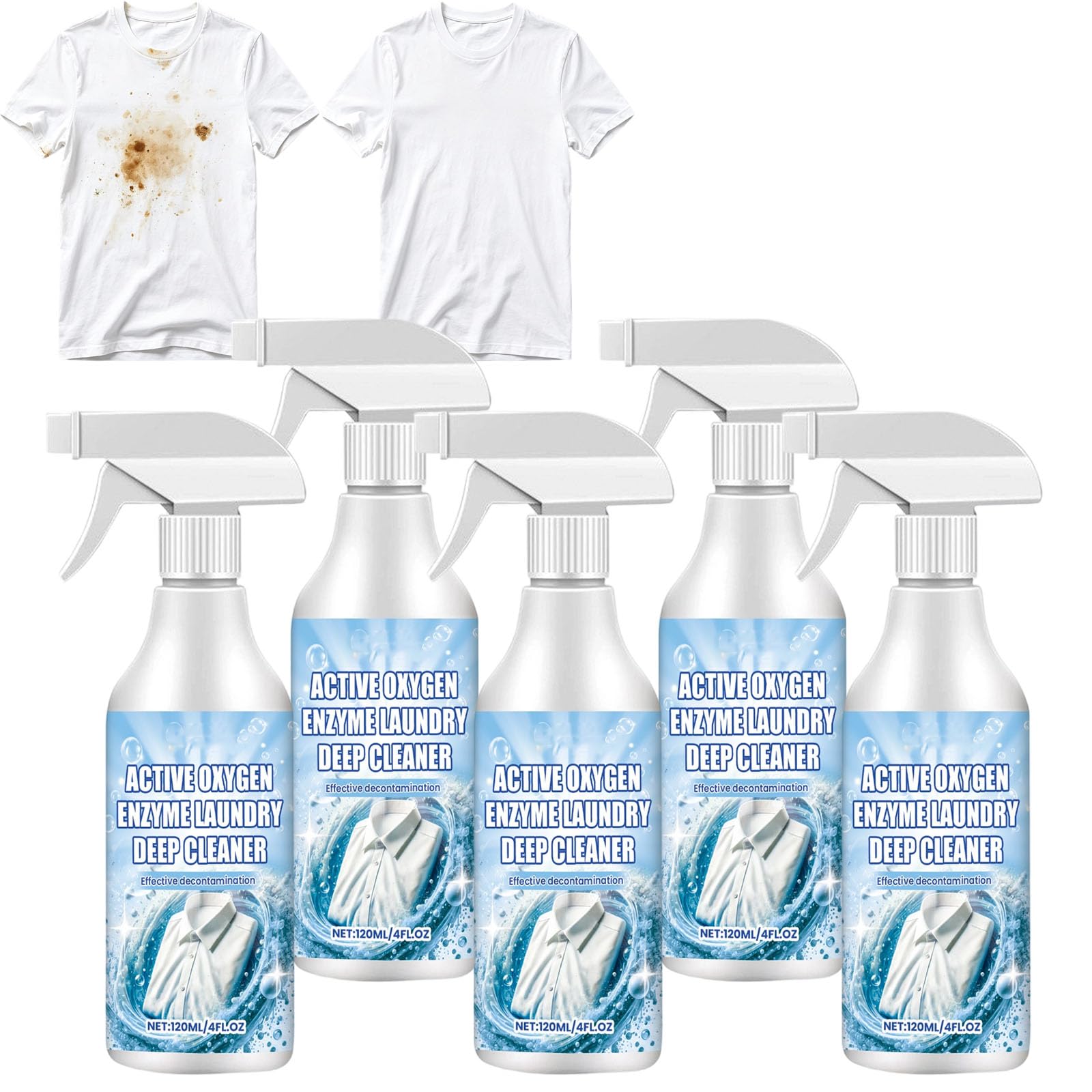 Fleckenentferner Spray für Kleidung, Wäsche-Textilreiniger (5Pcs)