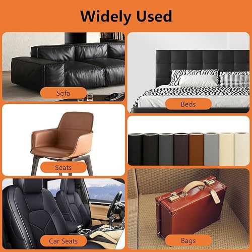 Miniatura 6 de OcePor Parche de reparación de cuero autoadhesivo de 16 x 60 pulgadas, parches de cuero para muebles, kit de reparación de cuero de vinilo para