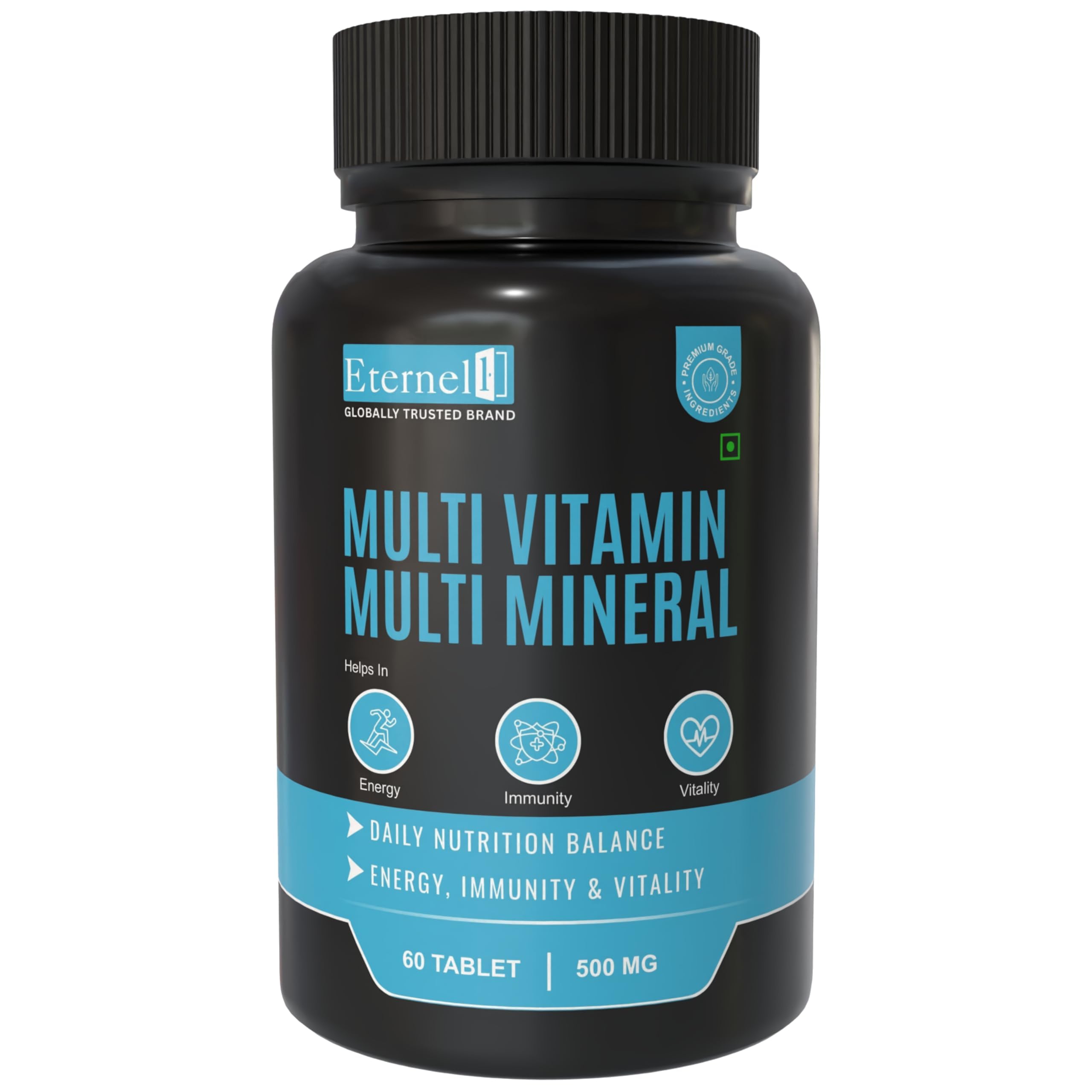 Eternell Multi Vitamin Multi Mineral Tablets, Daily Nutrition Balance, Energy, Immunity & Vitality, 60 Tablets, 500 mg-image-17