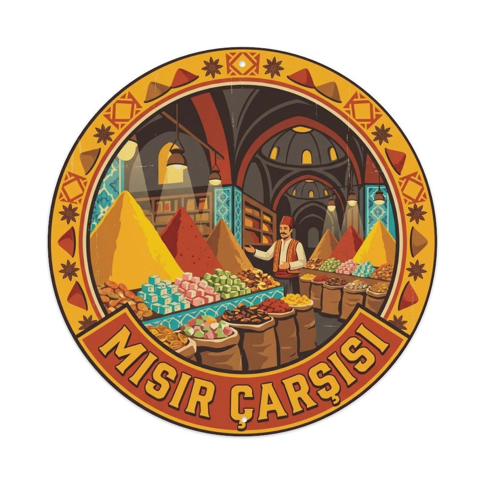Spice Bazaar Anatolian Cuisine Market Classic Graphic Metal Tin Sign