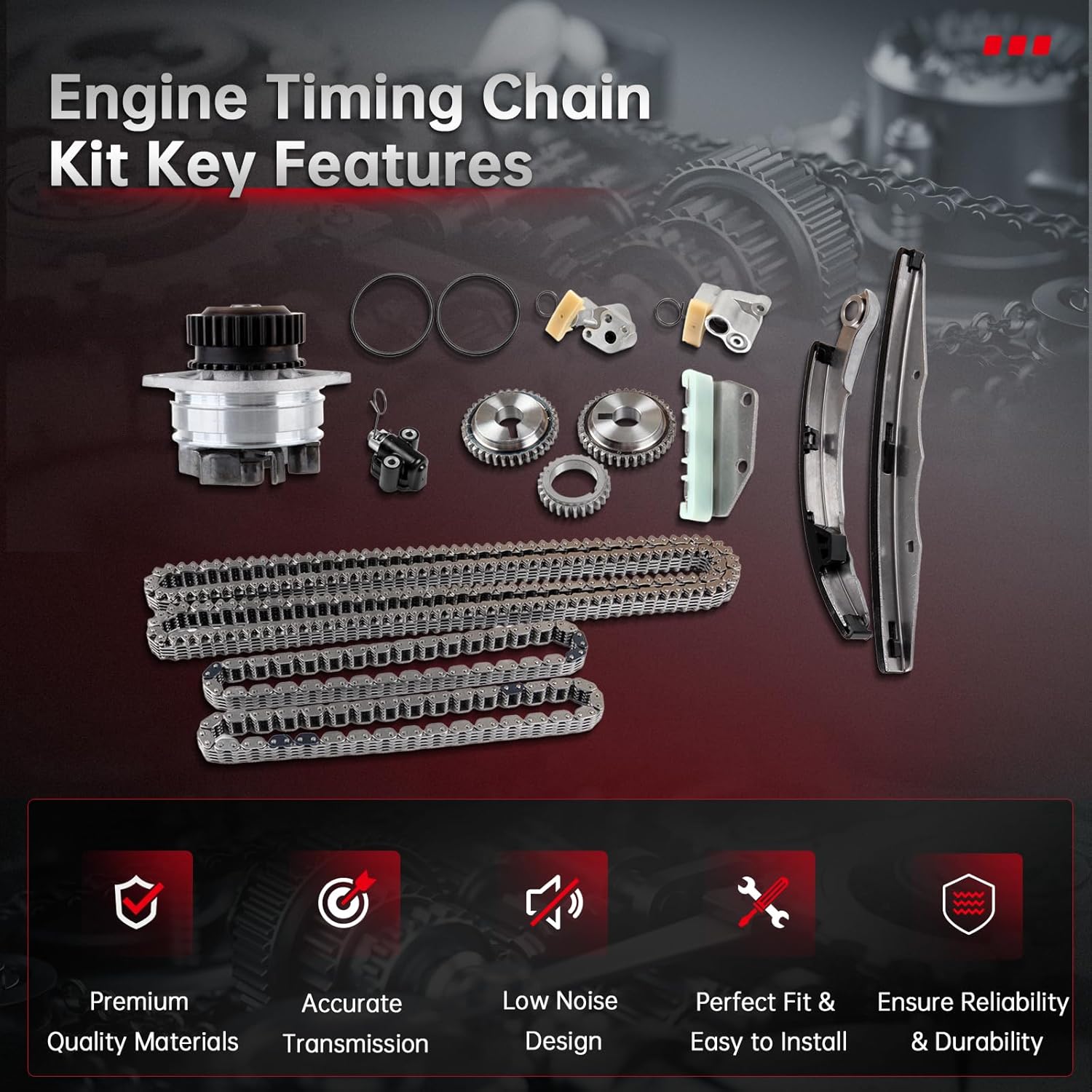 cciyu 13028-ZS00A 43520 AW9426 Timing Chain Kit & Water Pump Sets for 2005-2013 for Nissan Frontier;2005-2012 for Nissan Pathfinder/Xterra;2012 for Nissan/NV2500/NV3500