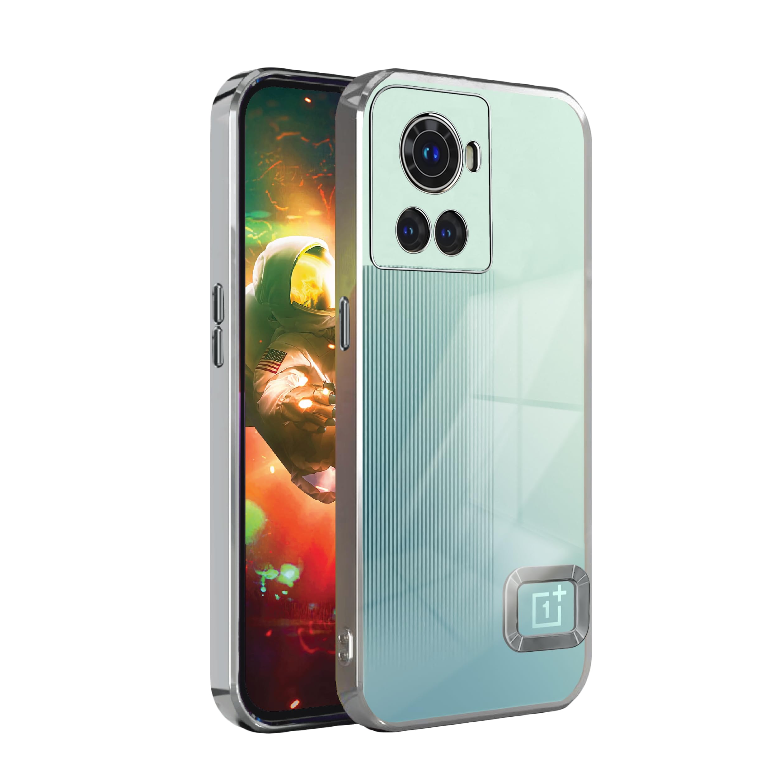 V-TAN Electroplated Logo View | Slim Shockproof | Soft TPU | Anti-Yellow Back Case Cover Compatible with Oneplus 10R (Silver) (B0BLHBNCZJ) Amazon Price History, Amazon Price Tracker