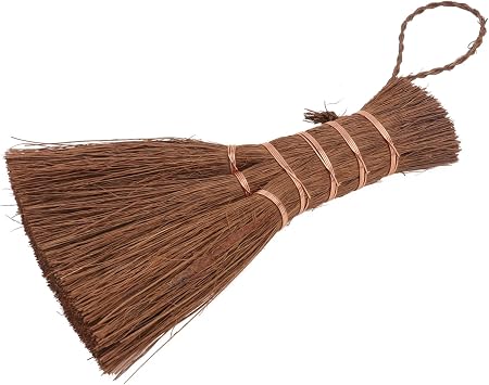 Mini Palm Broom for Household Cleaning Natural Brown Fiber Brush Multifunctional Desktop Cleaning Tool for Tea Ceremony and Home Use