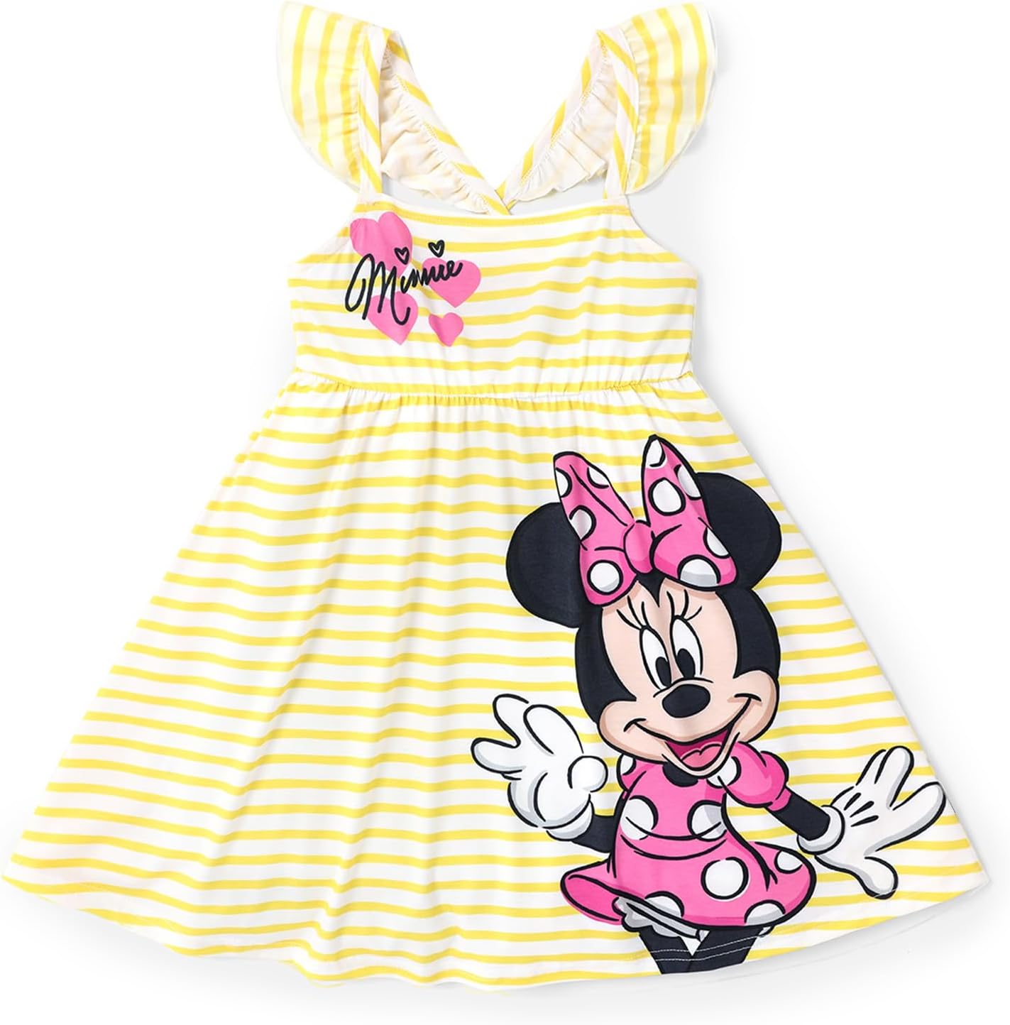 Princess Minnie Mouse Frozen Elsa Girls Dress Ruffle Sleeveless Criss Cross Sundress Summer Clothes Baby to Toddler