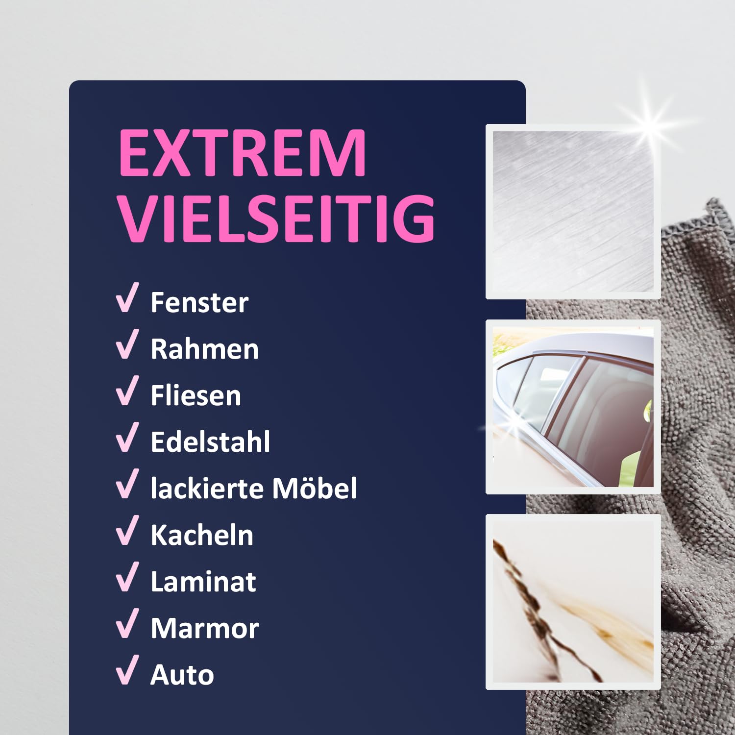 Kristall Hochglanz-Konzentrat - effektives Mittel zur nachhaltigen Reingung von Fenstern, Autoscheiben, Spiegelglas, Fliesen, Marmor und Lack , 15er Pack (15 x 250ml)