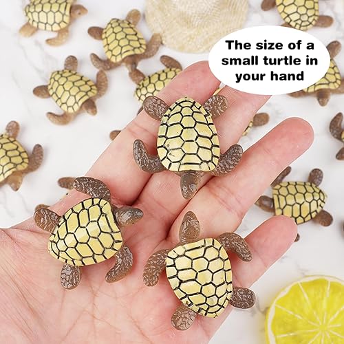 Miniatura 4 de 24 figuras de tortugas marinas en miniatura, figuras de tortugas marinas, figuras de animales del océano, mini figuras de tortugas para bricolaje,