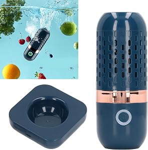 Fruit and Vegetable Washing Machine, Household Capsule Shape USB Charging Food Purifier, Portable Automatic Vegetable Washing Machine, for Fruits Rice Meat