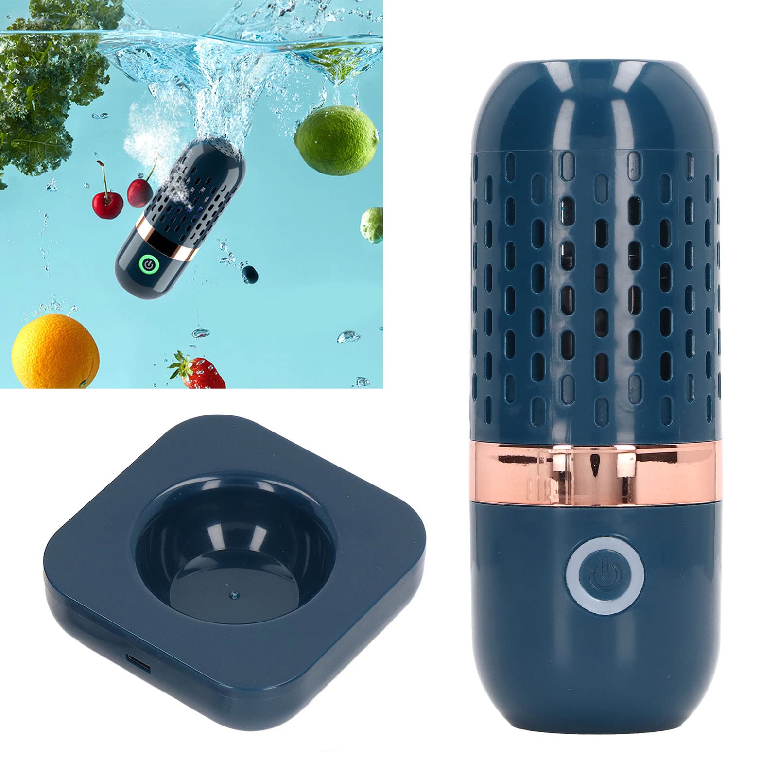 Pralka do Owoców i Warzyw, Kapsułka do Użytku Domowego w Kształcie Kapsułki ładowana Przez USB Oczyszczacz żywności, Przenośna Automatyczna Pralka do Warzyw, do Owoców, Mięsa