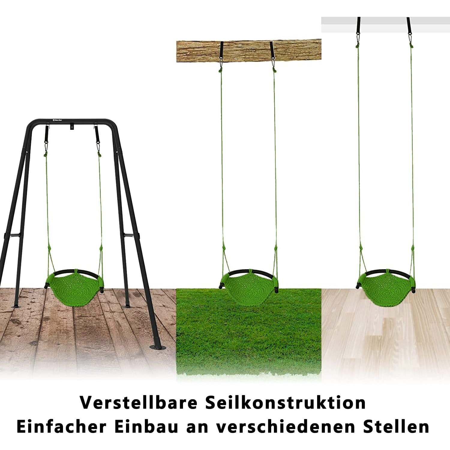 Columpio Infantil De Cuerda Para Exterior – Asiento De Malla Transpirable, Altura Ajustable (100-180 Cm) – Capacidad 200 Kg – Ideal Para Árboles, Jardín Y Patio (Rosa)
