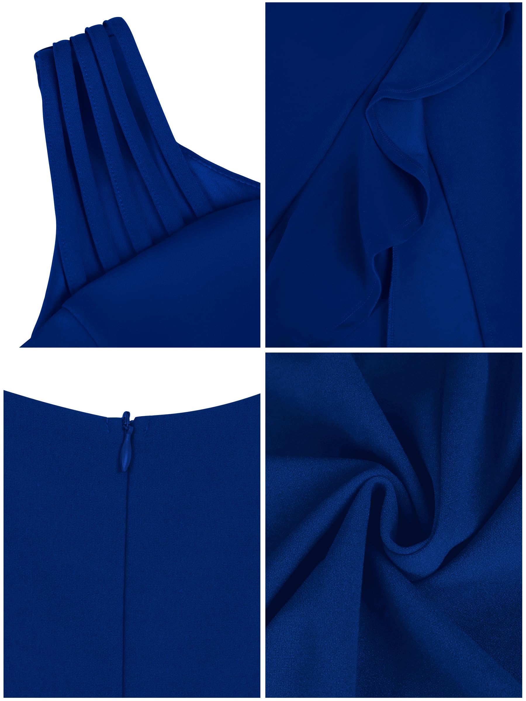 Missufe Vestido de noche para mujer, vestido de cóctel, vestido de fiesta, elegante, largo, bodycon boda, festivo, con volantes