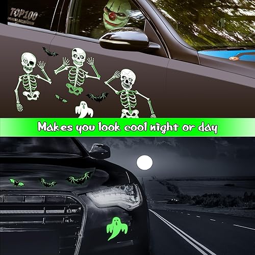 Miniatura 6 de 20 imanes de Halloween para automóvil, decoración para puerta de garaje, esqueleto, magnético, decoración de Halloween, murciélagos, fantasma, imán