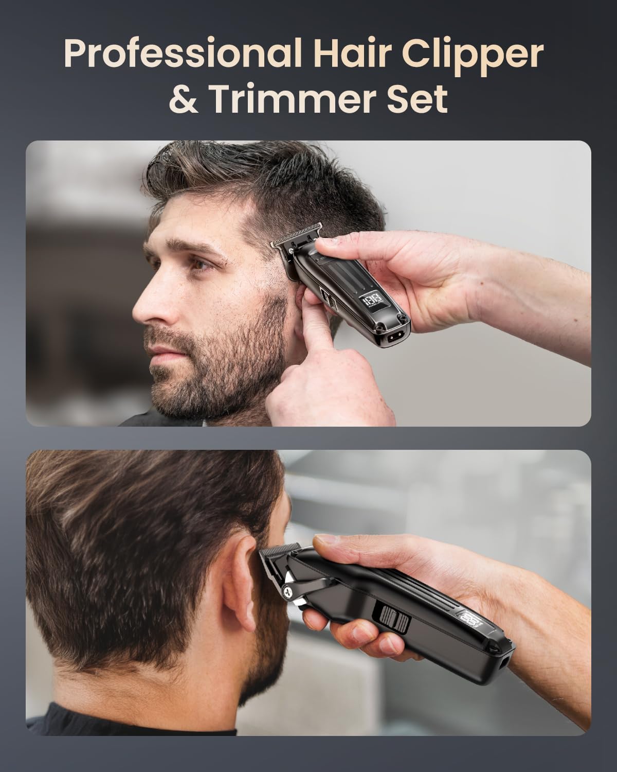 Professional Hair Clippers Set for Men - Afloia Premium Haircut Clipper&Trimmer Kit with High Torque Brushless Motor & DLC Coated Detachable Blade& Charging Stand, Gifts for Men Husband Dad - Image 2