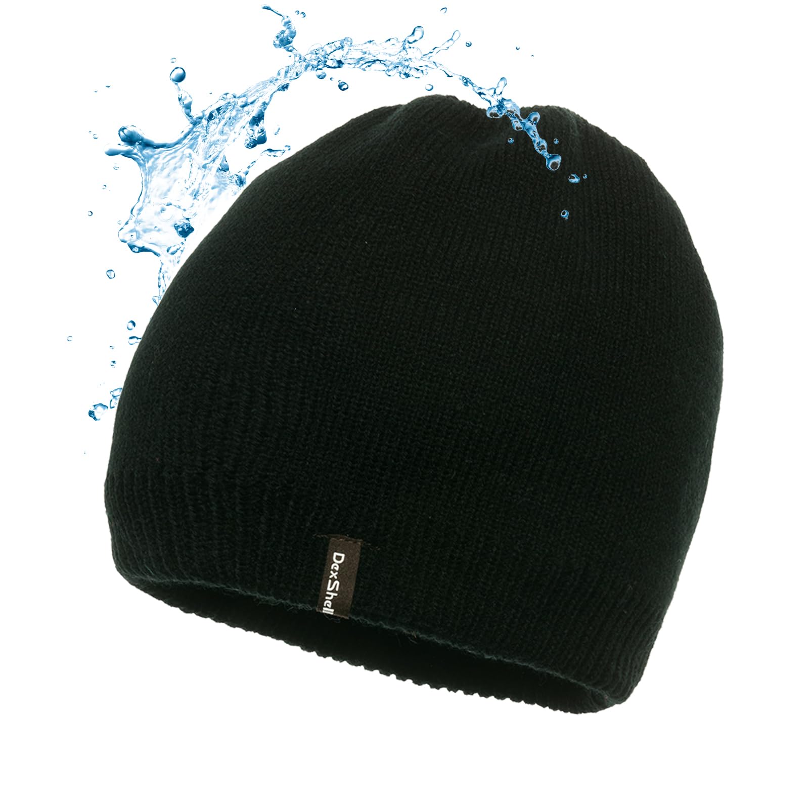 DexShellClassic Waterproof Windproof Membrane Lining Cold Weather Beanie Solo Black, Acrylic Outer Fleece Liner for Men and Women S/M