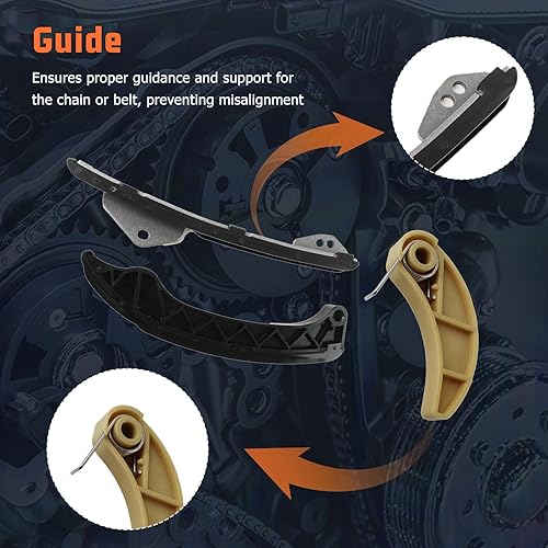 Miniatura 7 de 13050-0T010 Kit de cadena de distribución del motor con 2 piezas de admisión y escape VVT piñón de engranaje apto para Corolla 2009-2015 Prius Scion