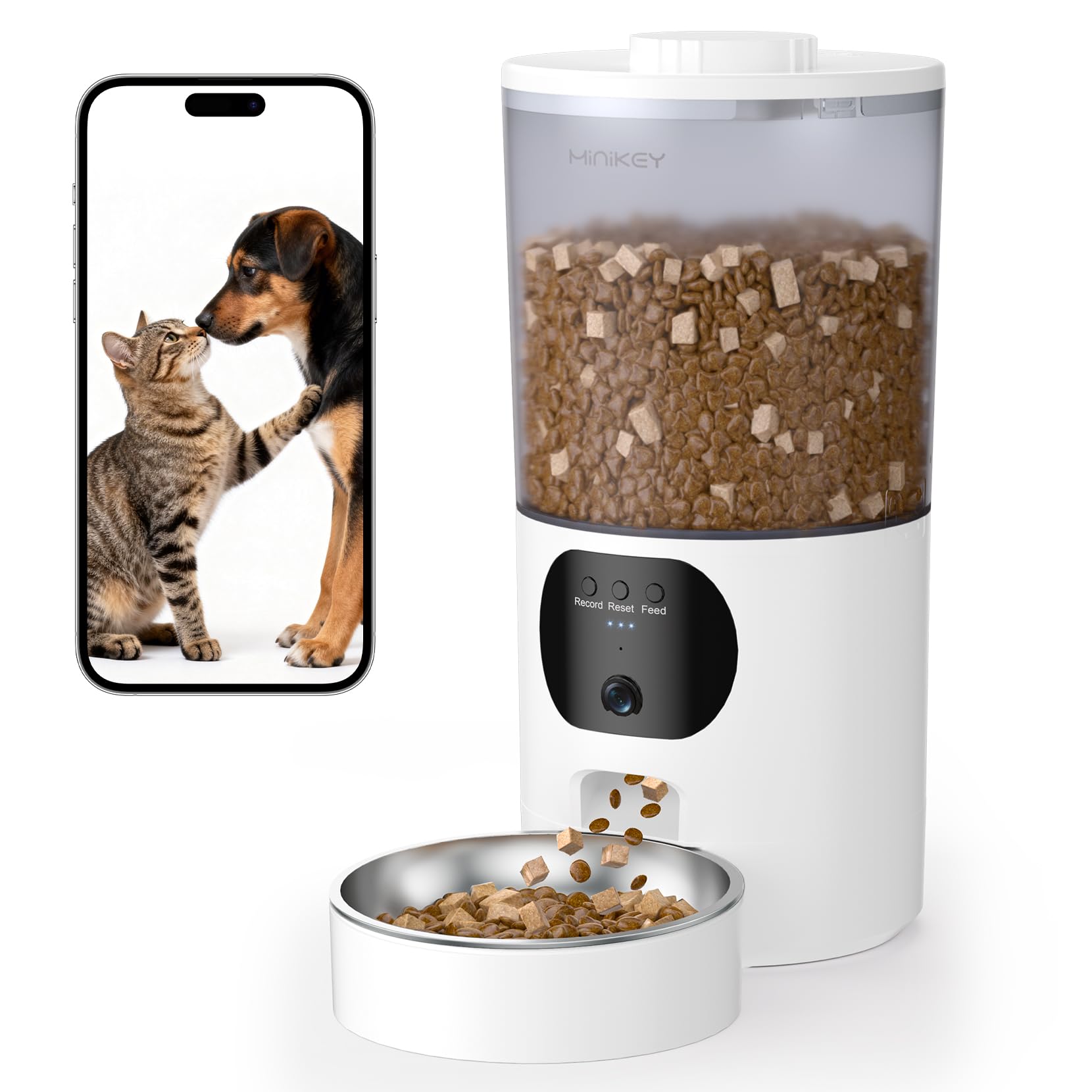 Photo 1 of Automatic Cat Feeder with 2K Camera, 5G WiFi 6.5L Smart Pet Feeder for Cat & Small Dog, Automatic Dog Feeder with Night Vision, 2-Way Audio, Motion Detection, Feeding Schedule & App Control