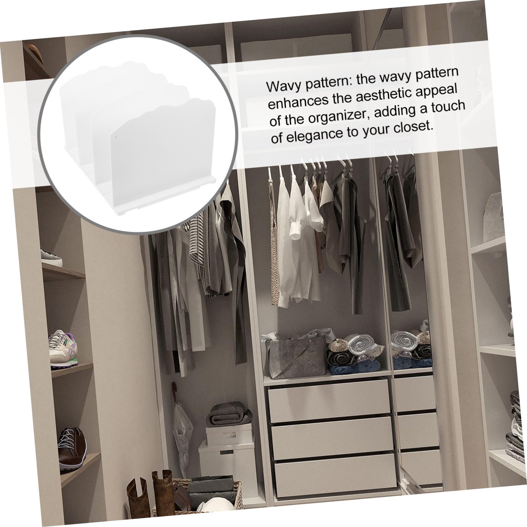 Healifty 2 Piezas Organizador de Bolsos Ajustable Divisores Forma de Onda Estante para Almacenamiento Multiusos para Closet y Oficina Espacio y Mantiene el
