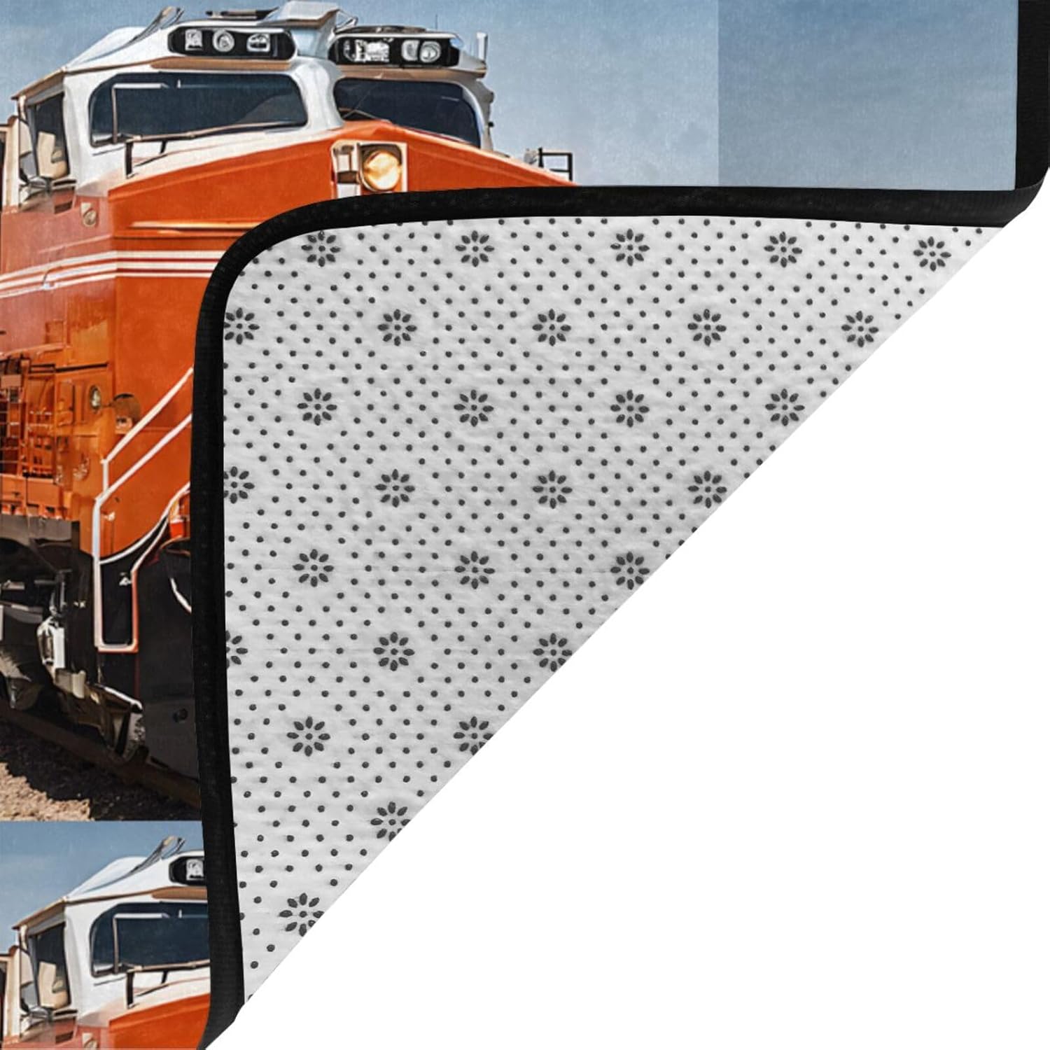 Flannel Non-Slip (Freight Train) Rug Pad 80×50in Soft Washable Protective for Hardwood Floors Bedroom Bathroom Living Room