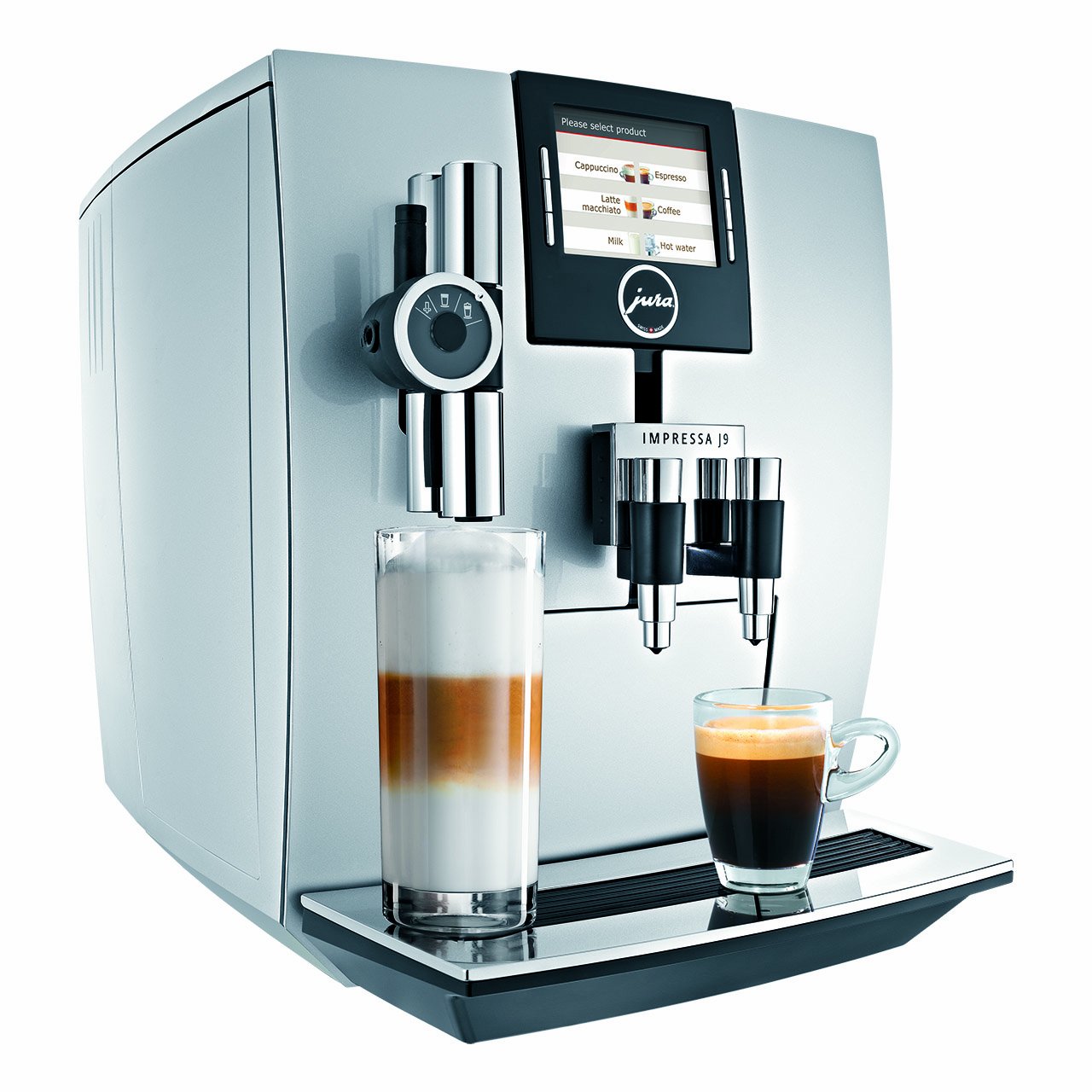 Jura Impressa J9.3 One Touch TFT autonome entièrement automatique Machine à expresso 2,1 l 16 tasses Argenté