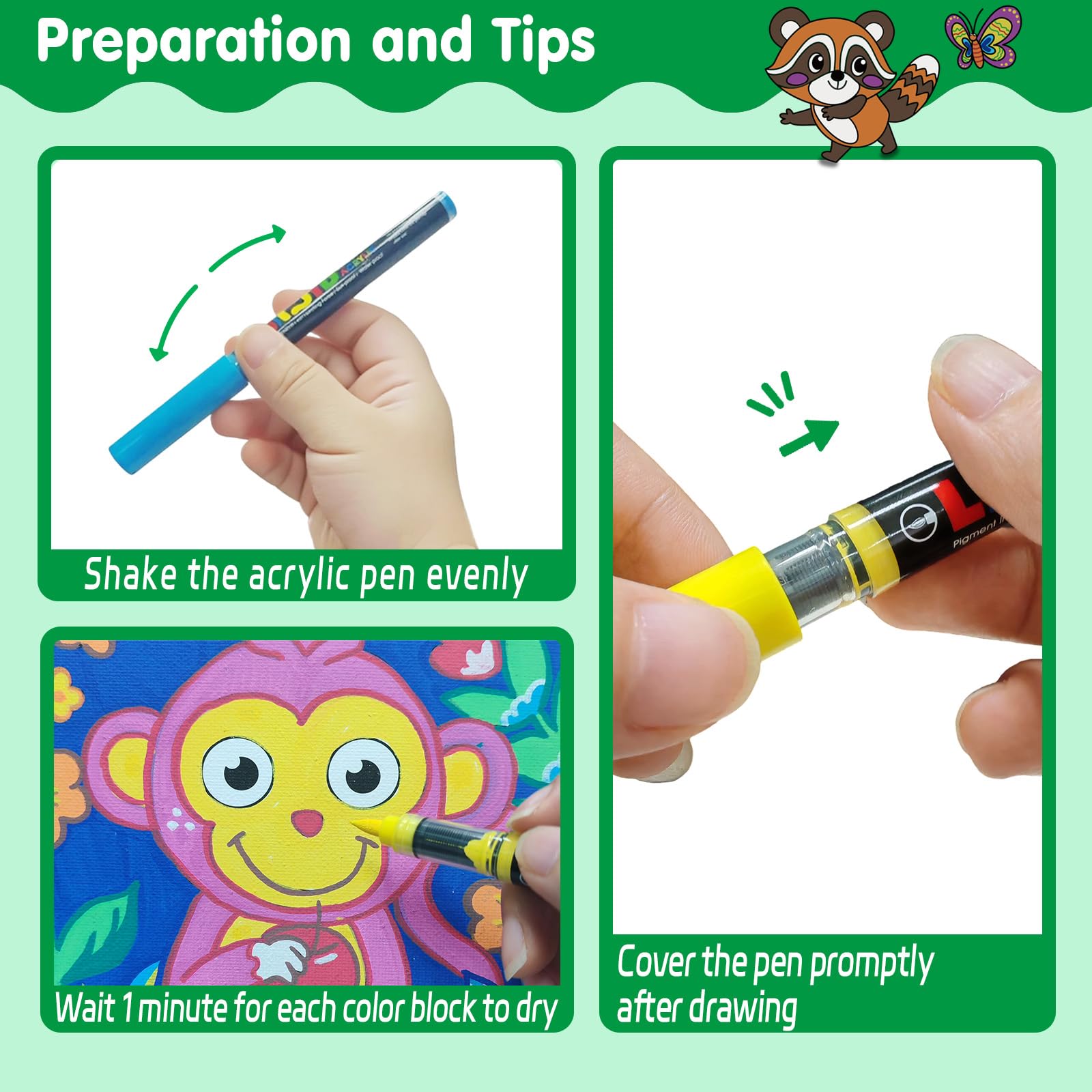 SNEILJOY 3 paquetes de pintura por números para niños, kit de pintura al óleo acrílica por números en lienzo, pintura de dibujo para decoración del hogar