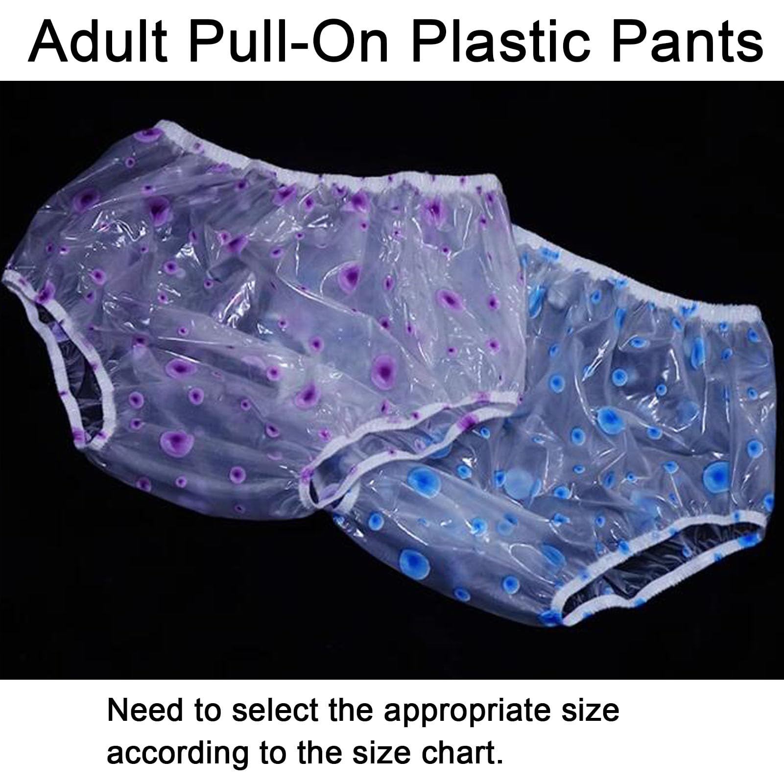 Pantalones de Plástico para Adultos - Incontinencia Calzoncillos Ropa Interior Lavable Pantalones - Silenciosas Cómodas Suaves - para Hombres Y MujeresBlue,XL