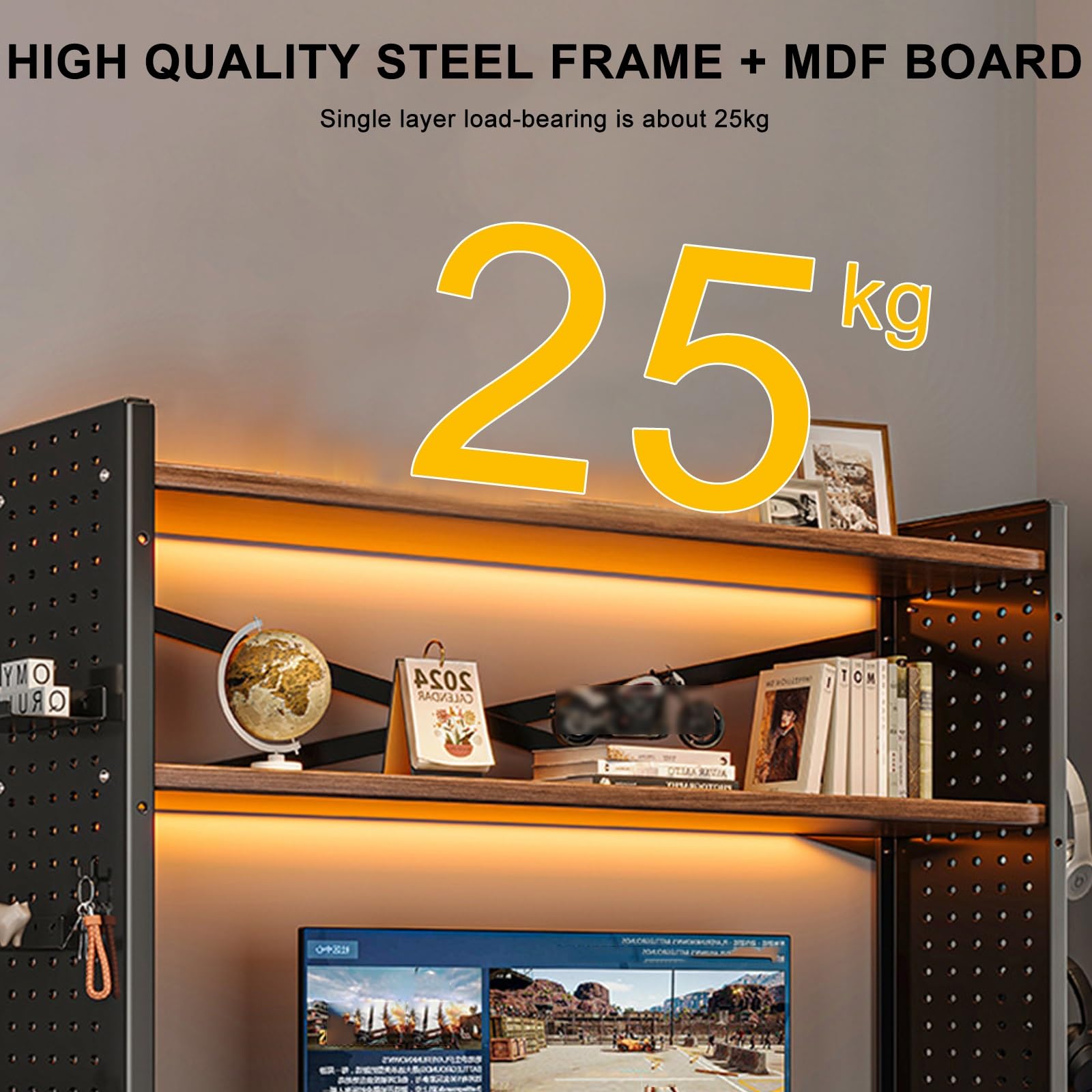 Gaming Desk Accessories Adjustable Computer Desktop Rack