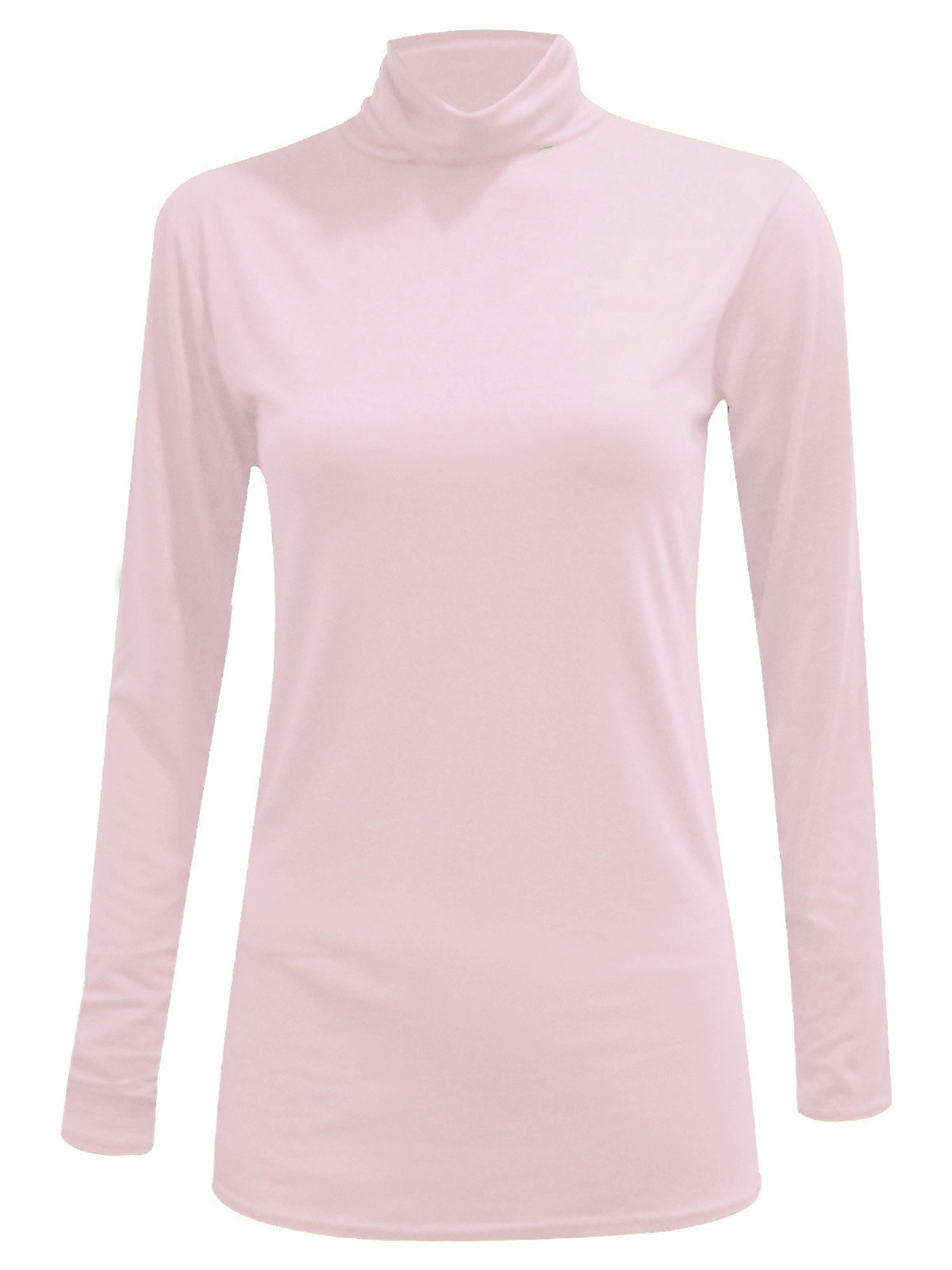 Mustwearit Ladies Polo Roll Neck Long Sleeve Turtle Neck Plain Jumpers for Women Top T Shirts UK 8 26 Peach