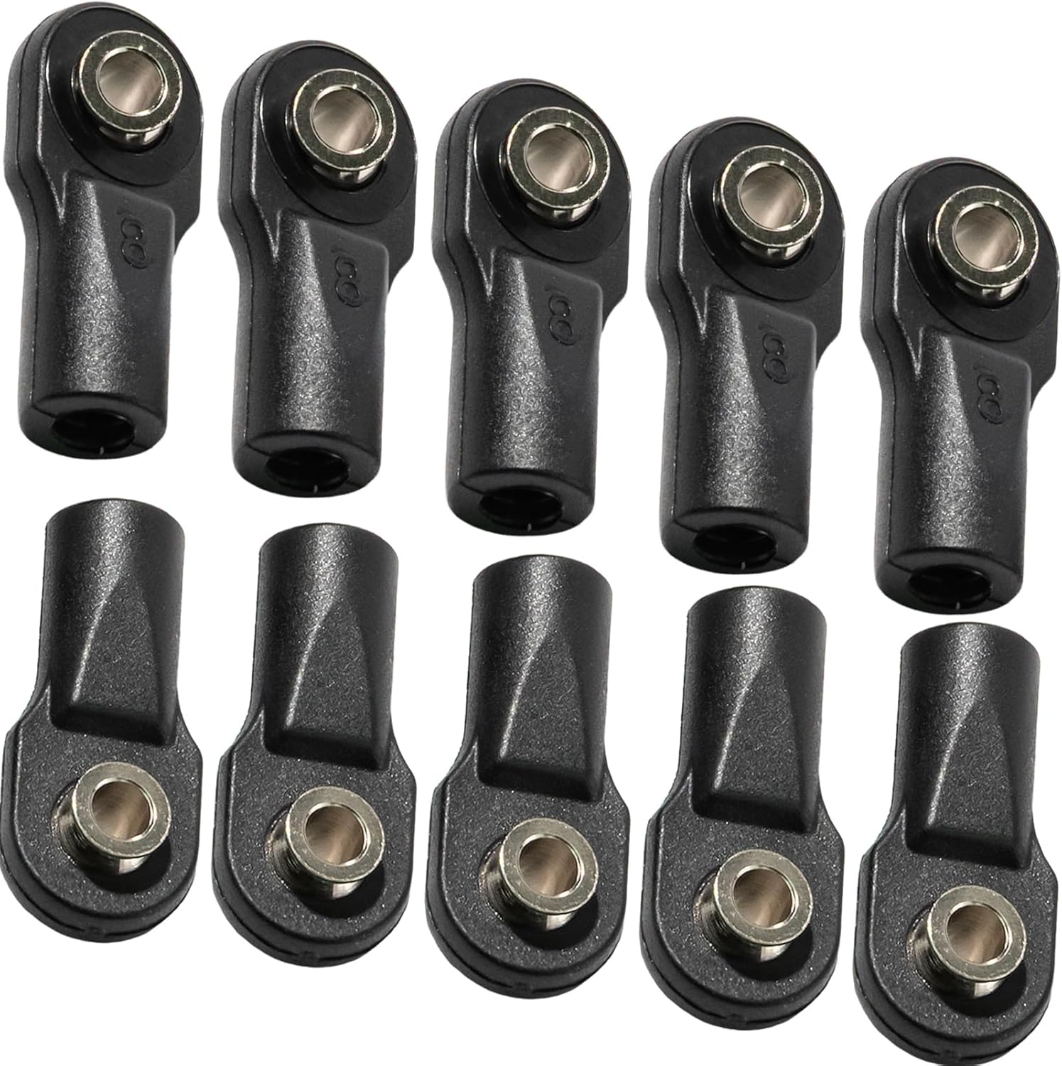 10PCS M4 Nylon Tie Rod End Ball Joint Linkage Ball Head Holder LH/RH Thread Set Compatible with Axial SCX10 Traxxas TRX-4 HSP D90 90046 90047 1/10 RC Truck Buggy Crawler Accessories (L22mm)