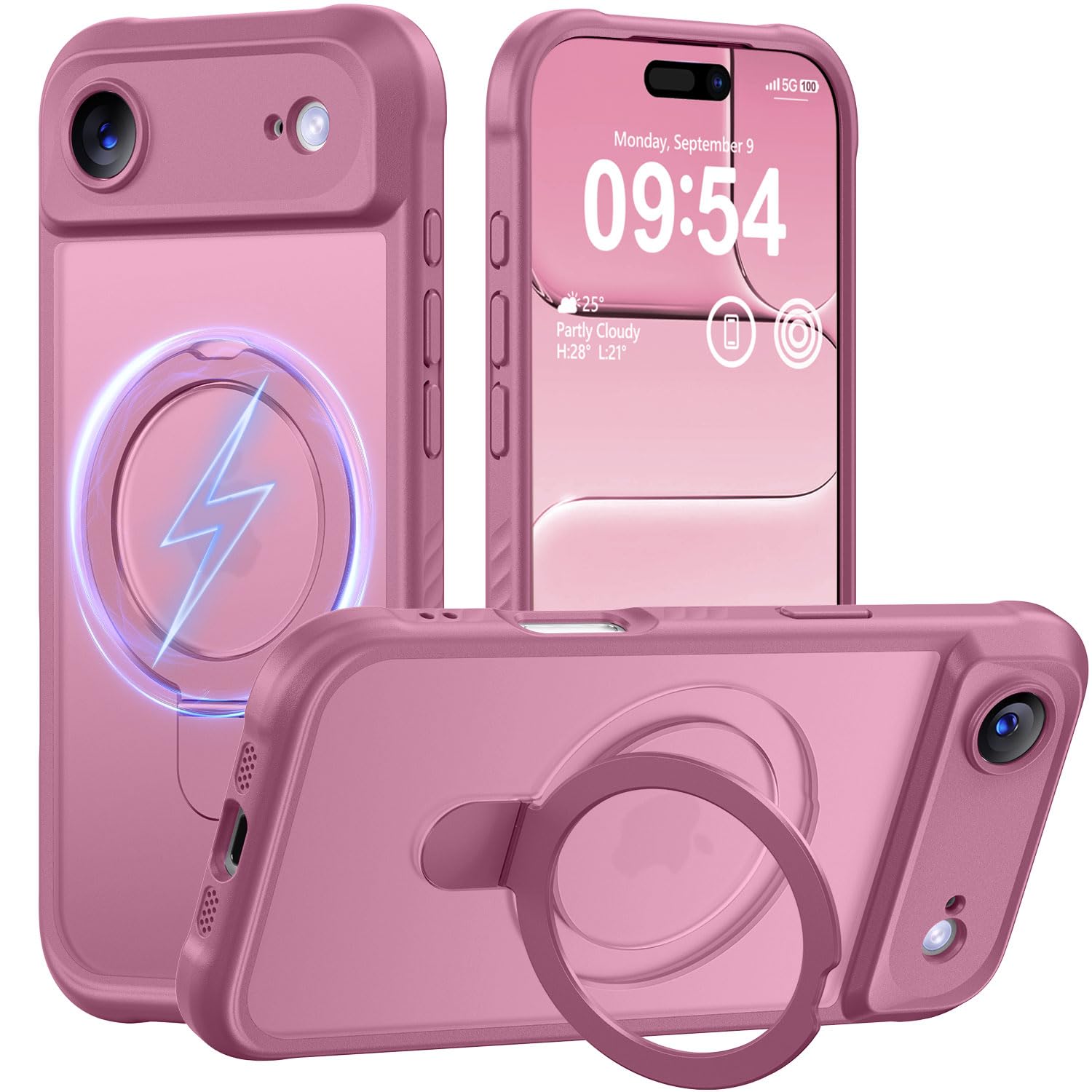 MOCCA Magnetic for iPhone 17 Air Case with Stand,Lavender Purple