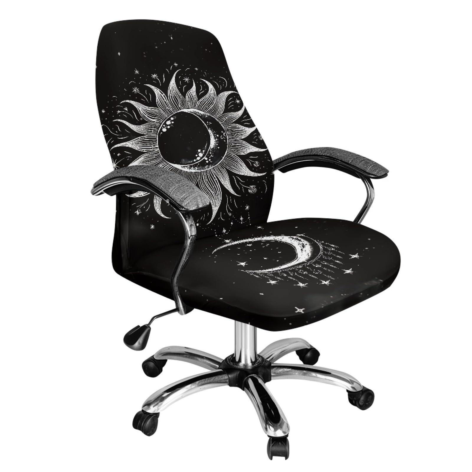 NETILGEN Moon Star and Sun Office Chair Covers,Universal Desk Chair Cover Slipcovers,Task Chair Cover Protector,Gaming Chair Cover Rotating Swivel